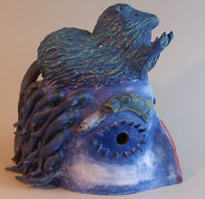 Muskrat ceramic sculpture 2012