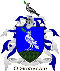 Sheehan family crest with two doves